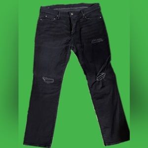Abercrombie & Fitch Jeans 36 x 32 Black Destroyed Straight